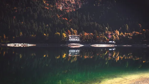 湖水海岸树木植物自然景观倒影 湖水海岸树木植物自然景观倒影