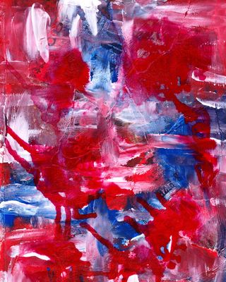 混合媒体、艺术、绘画、艺术品、垃圾、创意、蓝色、墨水