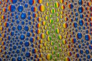 五彩表面、抽象、水、反射、颜色、气泡、艺术、艺术