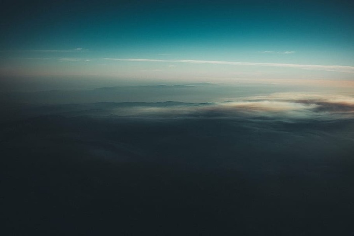 高角度摄影，白色，天空，空中，风景，山脉，云朵