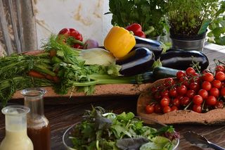 蔬菜，番茄，茄子，调味品，食用，营养，薯条，食物