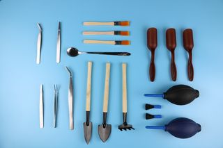 肉质工具、器皿、射击、大量物体、室内、正上方、静物、无人