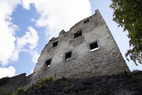 burgruine，砖石，失效，堡垒，旧，历史，建筑，低角度视图