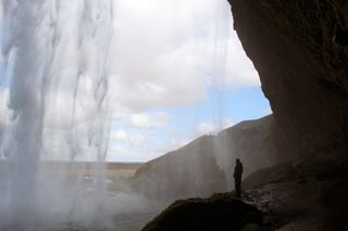 与世隔绝、自然、瀑布、人、孤独、反射、户外、水