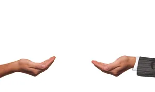 手，西装，给予，接受，提议，礼物，介绍，孤立