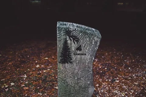 棕色和白色表面上的黑色和灰色石头花卉浮雕艺术装饰