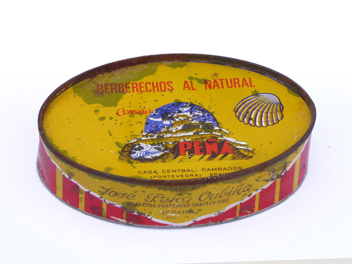 罐头、罐头、陈年、复古、罐装、cockles、白色背景、切块