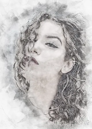 肖像，女孩，女人，头，脸，年轻，女性，白人