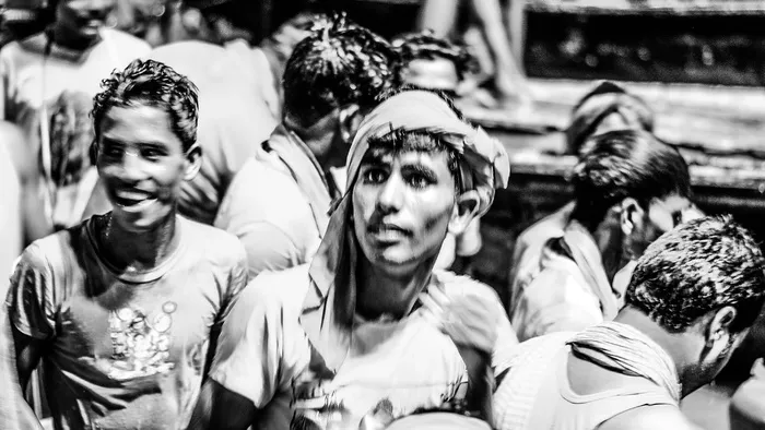 脸，聚会，神圣，恒河，印度，墙纸，人，水