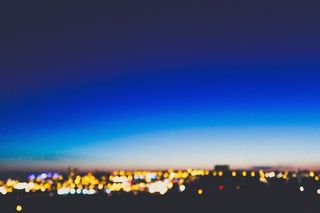 城市, 城市的灯光, 散景, 城市生活, 日落, 暮光之城, 蓝色, 照亮