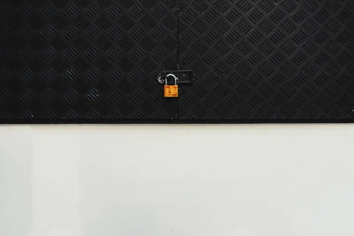 黄铜挂锁，锁，城市，城市，最小，清洁，白色，黑色