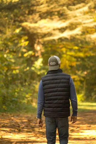 人、森林、小路、树叶、秋天、中西部、森林、自然