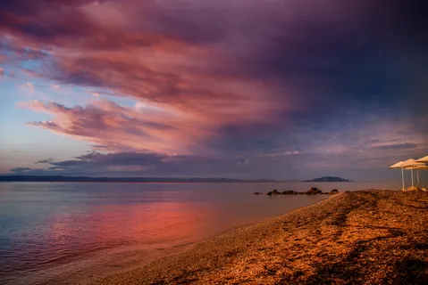 日落，蓝天，天空，黄昏，风景，自然，心情