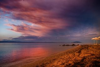日落，蓝天，天空，黄昏，风景，自然，心情