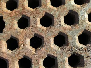 图案，金属，不锈钢，形状，生锈，棕色，六边形，六边形