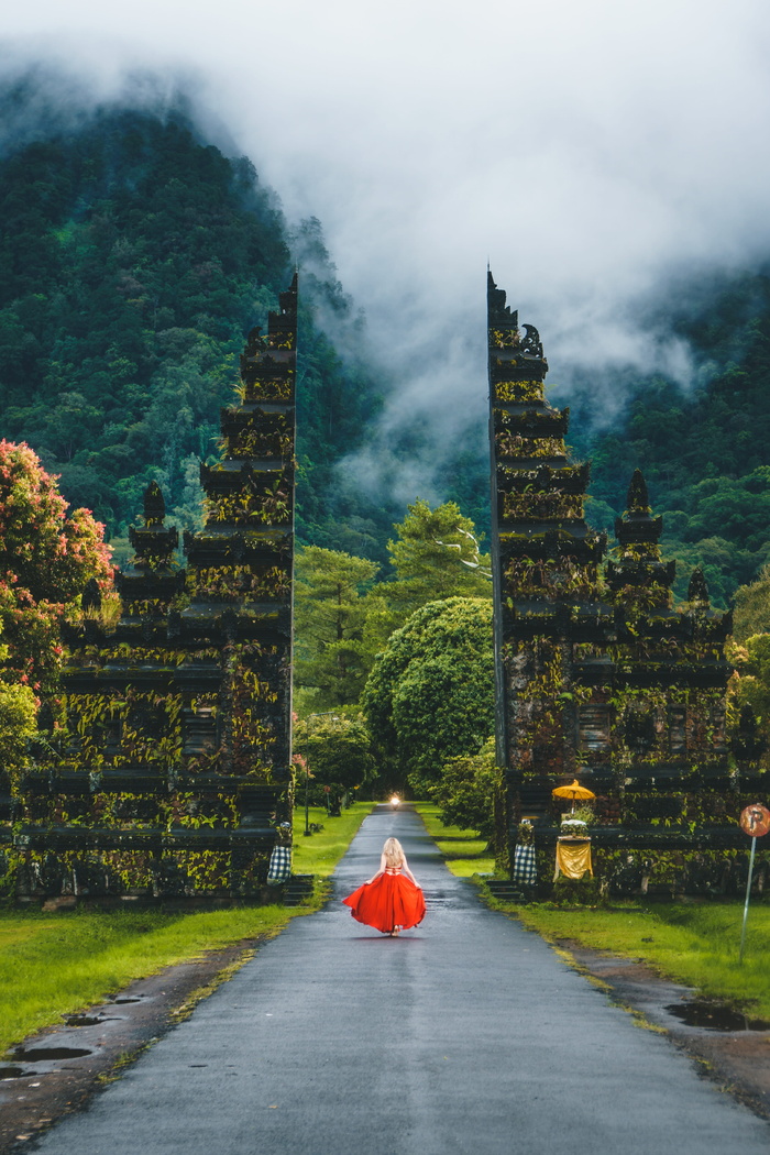 女人，散步，小路，旅行，户外，女孩，风景，自然