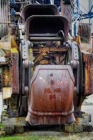 机械、工业、braunkohlebagger、露天采矿、工业厂房、工业纪念碑、褐煤开采、生锈