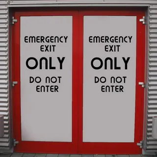 紧急出口、输出、门、关闭、出口、禁止进入、注释、屏蔽