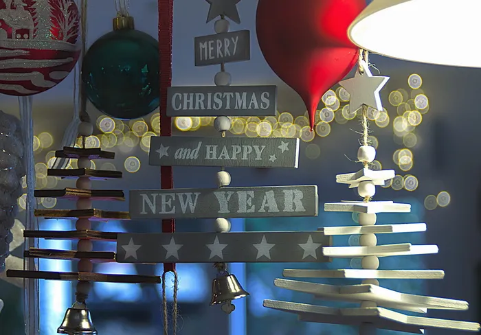 圣诞、快乐、新年、照明设备、无人、通信、照明