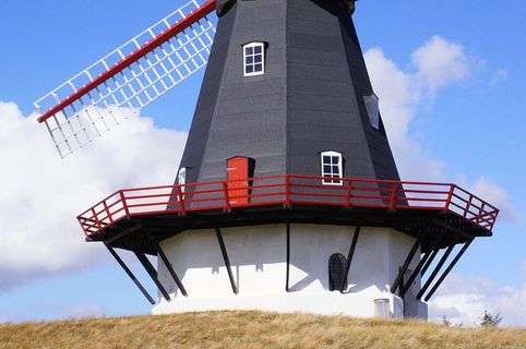 风车，风车，机翼，丹麦，风，米勒，蓝天，天空