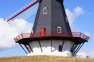 风车，风车，机翼，丹麦，风，米勒，蓝天，天空