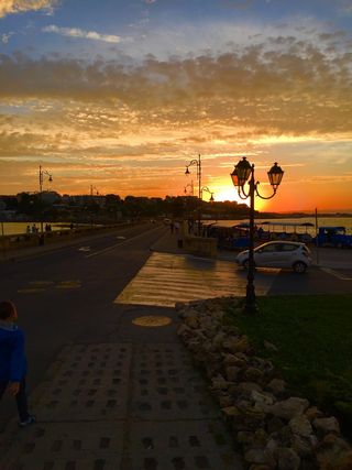 保加利亚，内斯伯尔，ul。“mesembrija”2，日落，天空，云-天空，自然，街道