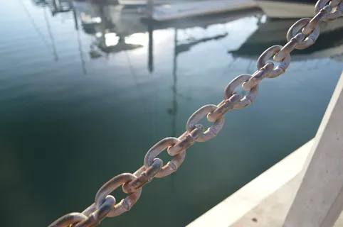 船，海滨，链条，聚焦，聚焦前景，特写，白天，连接