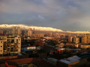 圣地亚哥，城市，智利圣地亚哥，日落，建筑外观，建筑，建筑结构，云天
