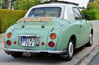 日产、费加罗、汽车、oldtimer、youngtimer、汽车、小型车、日本