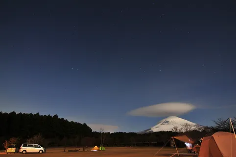 富士山，夜晚，露营，天空，星空，风景-自然，自然，自然之美
