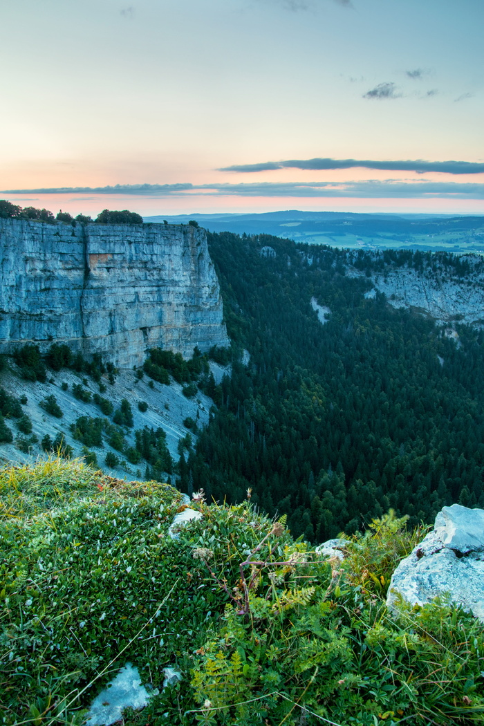 creux du van，岩石墙，傍晚，柏格图，蓝色小时，照明，肖像，余辉