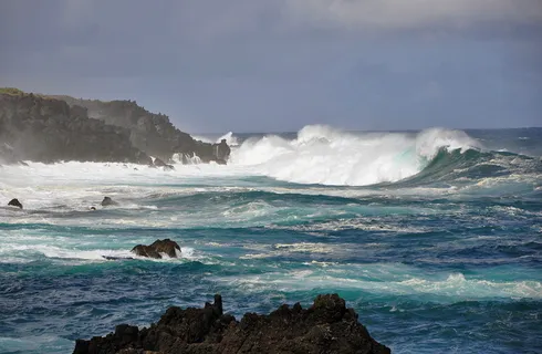 葡萄牙、特塞拉岛、暴风雨、多风、海滩、大海、海洋、悬崖