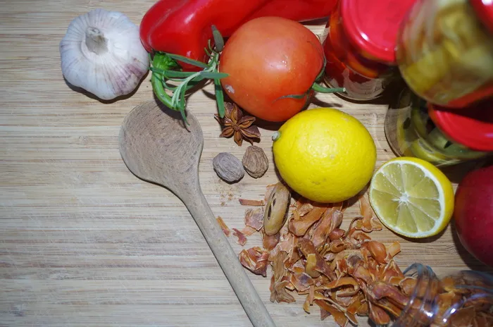 杯子, 瓶装, zaváraniny, 胡椒, 柠檬, 狼牙棒, 肉豆蔻, 八角