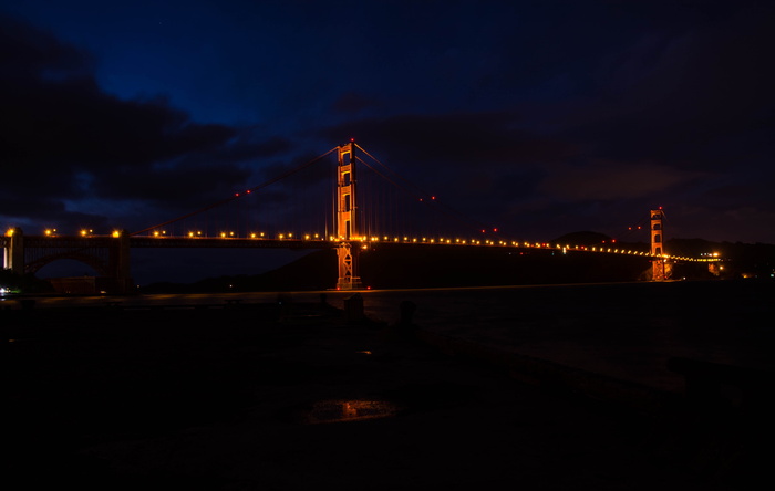 美国旧金山，crissy field，bridge at night，night，lights，bridges，goldengate