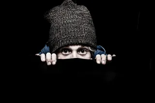 男人，穿着，灰色，针织，帽子，撬棍，骗子，硬汉