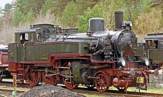 蒸汽机车，博物馆机车，普鲁士，t11，t 11，坦克机车，绿色，陶土