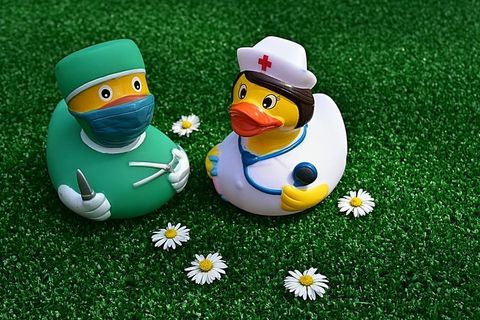 外科医生，手术，橡皮鸭，护士，搞笑，可爱，疾病，医院