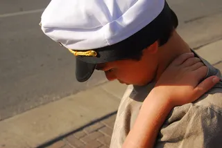 沉重，天真，反思，人，一个人，户外，男人，真实的人