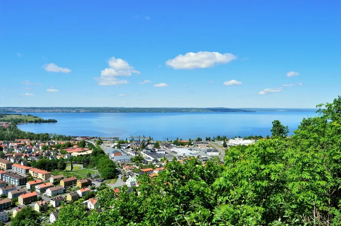 Huskvarna，瑞典，Jönköping，Summer，view，city，lake，vättern
