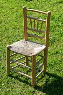 椅子，旧的，工艺品，柳条，时尚，草，植物，田野