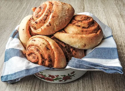 烘焙、面包、白色、黑色、纺织品、碗、花卉、家居