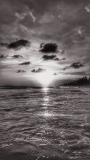 海的灰度照片
