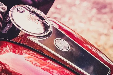 摩托车，自行车，把手，圆圈，老式，红色，复古，银色