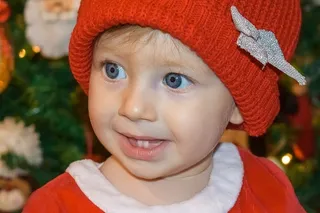 孩子，人，帽子，头盖骨，肖像，微笑，快乐，蓝眼睛