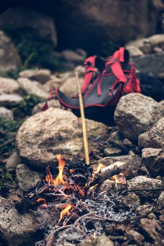 尼泊尔, mahankal chaur, 火, 包包, 春天, 癖, 露营, 水