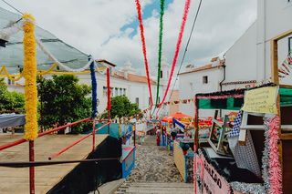 葡萄牙里斯本为圣安东尼盛宴装饰的街道