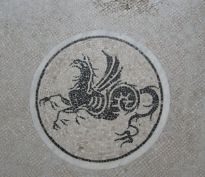 马赛克，艺术品，石头，几何形状，表现，圆，形状，特写