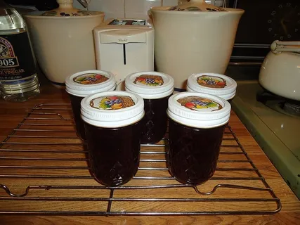 果冻、葡萄、自制、果酱、罐子、厨房、食品和饮料、食品