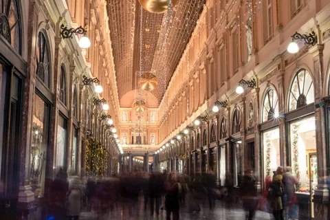 les galeries royales，人，人群，游客，搬家，布鲁塞尔，画廊，购物