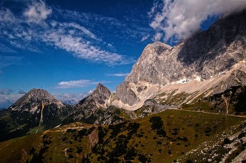 风景，山脉，自然，户外，岩石，风景，山峰，雪